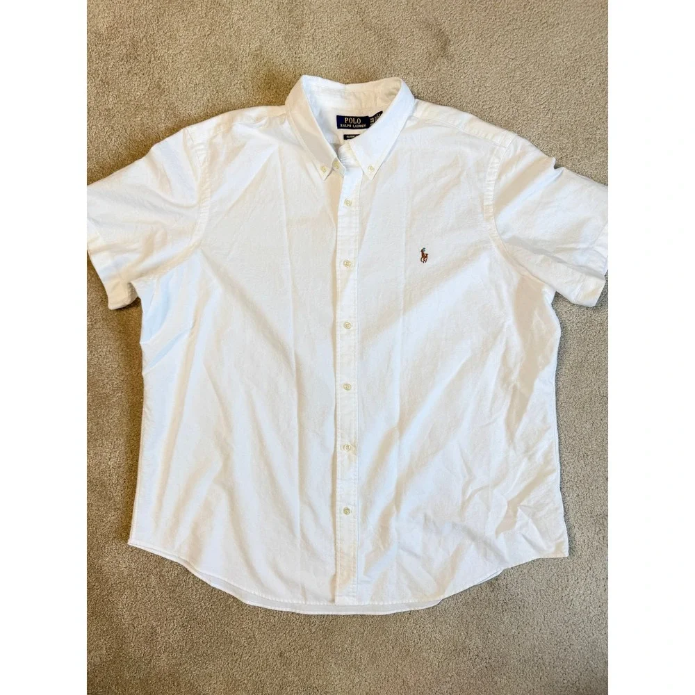 Polo Ralph Lauren Classic Fit Oxford Shirt White Button Down Men's XXL